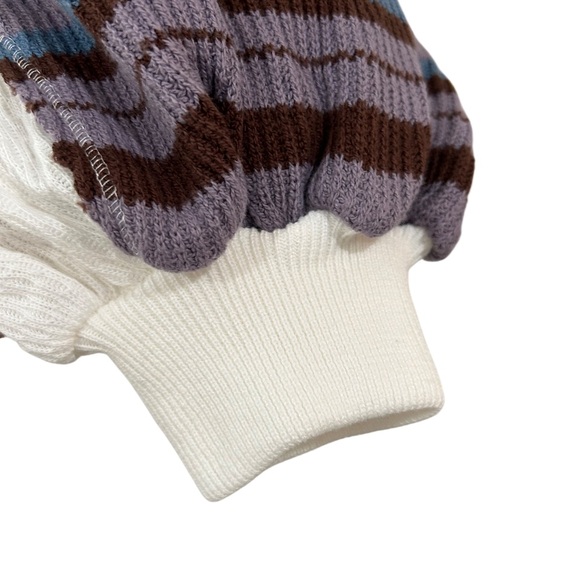 Free People Rainbow Dreams Pullover thermal Knit Top S white multi oversized - Picture 6 of 11